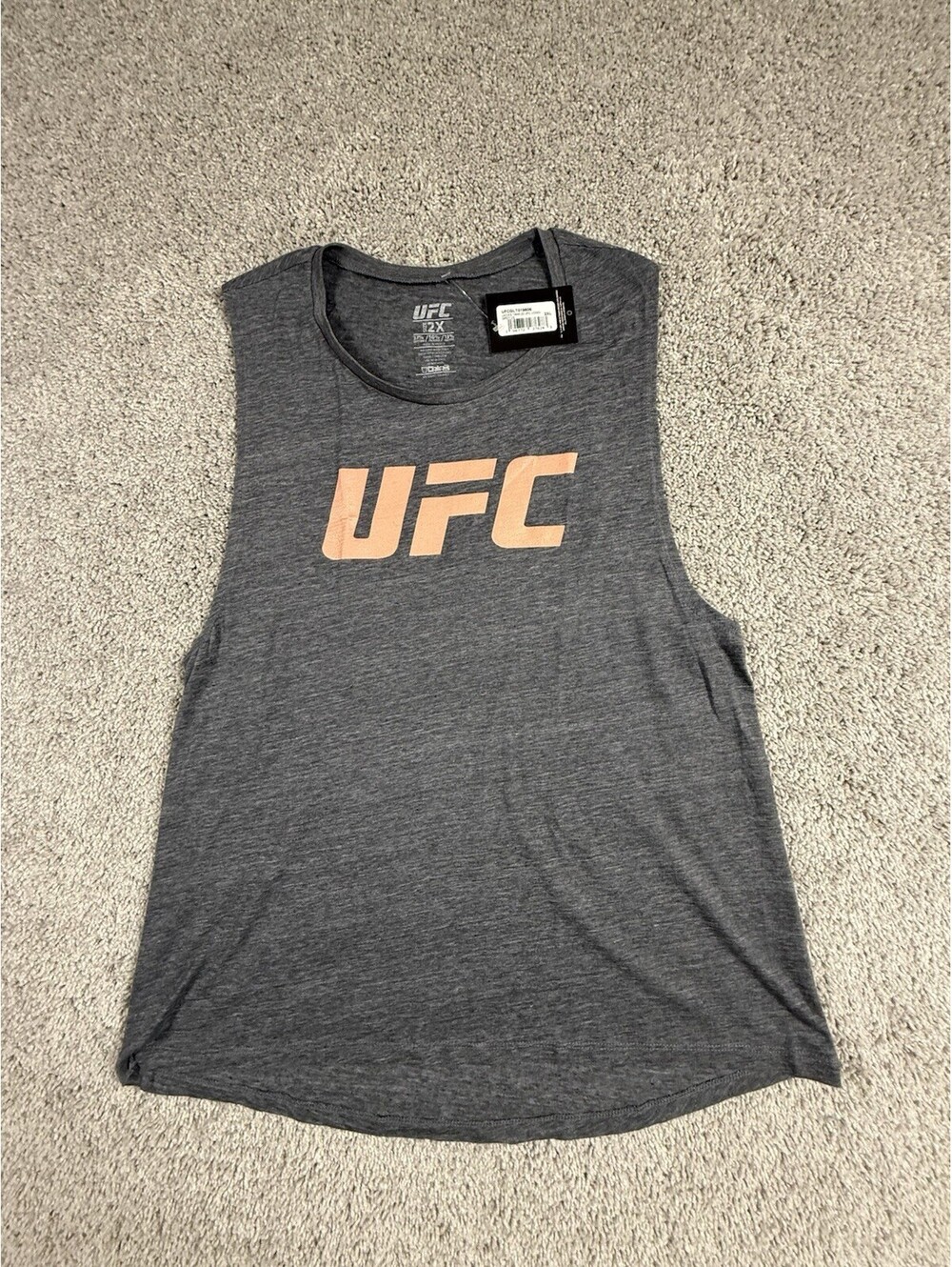 NWT Woman's UFC Primary Logo Tank Top - Sports Grey - Size 2XL